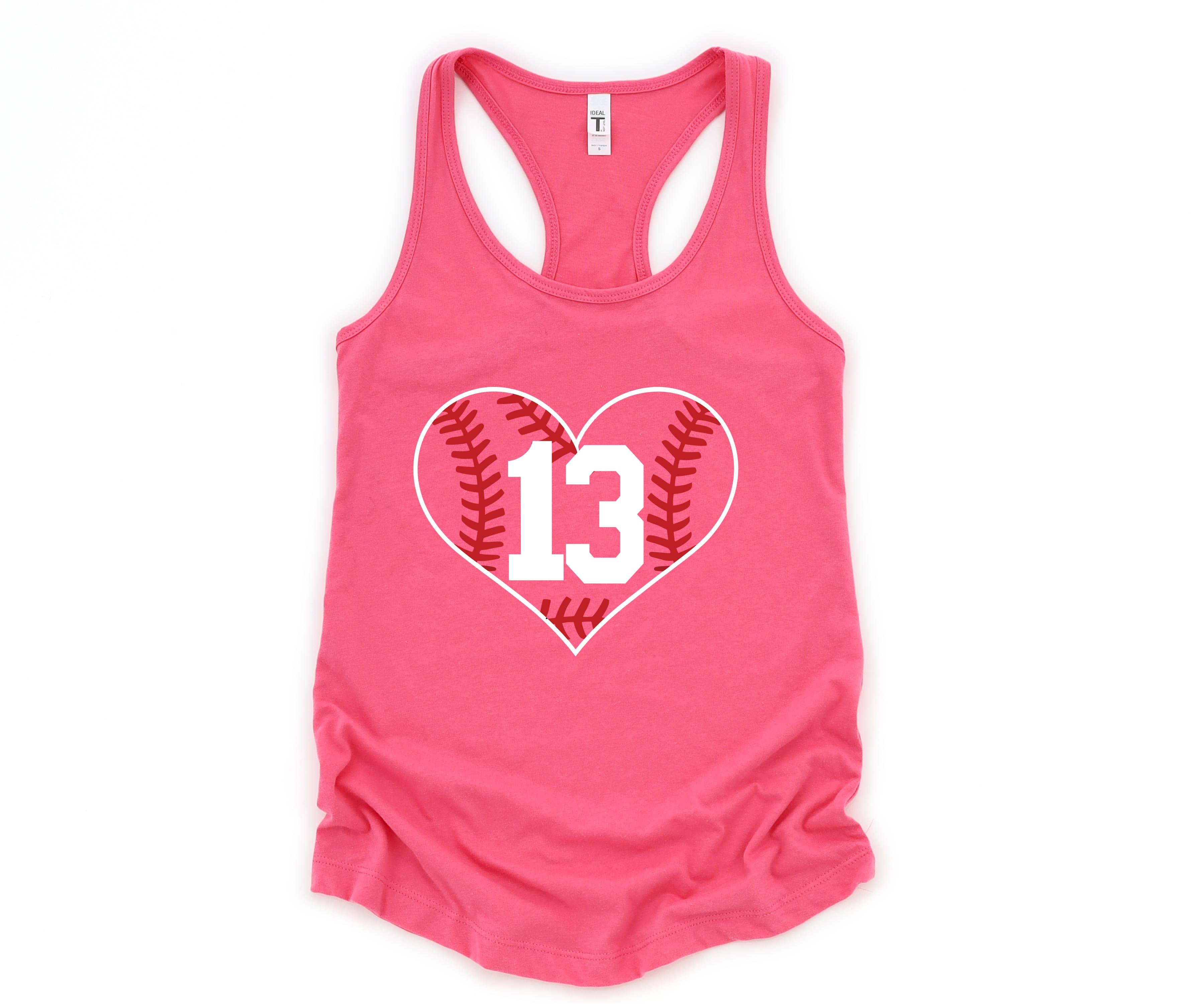 Personalized Heart Baseball Mom Shirt, Custom Baseball Mom Tank, Mom Shirt, Sports Mom Tank Top, Sports Tank