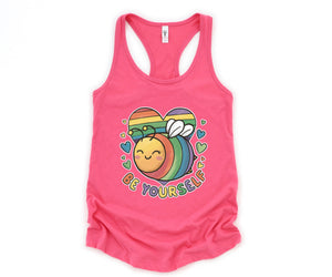 Cute LGBTQ Bee Tank Top, LGBTQ Pride Tank Top, Gay Pride Tank Top, Pride Month Tank Top, Love Is Love Tank Top, Rainbow Heart Tank Top