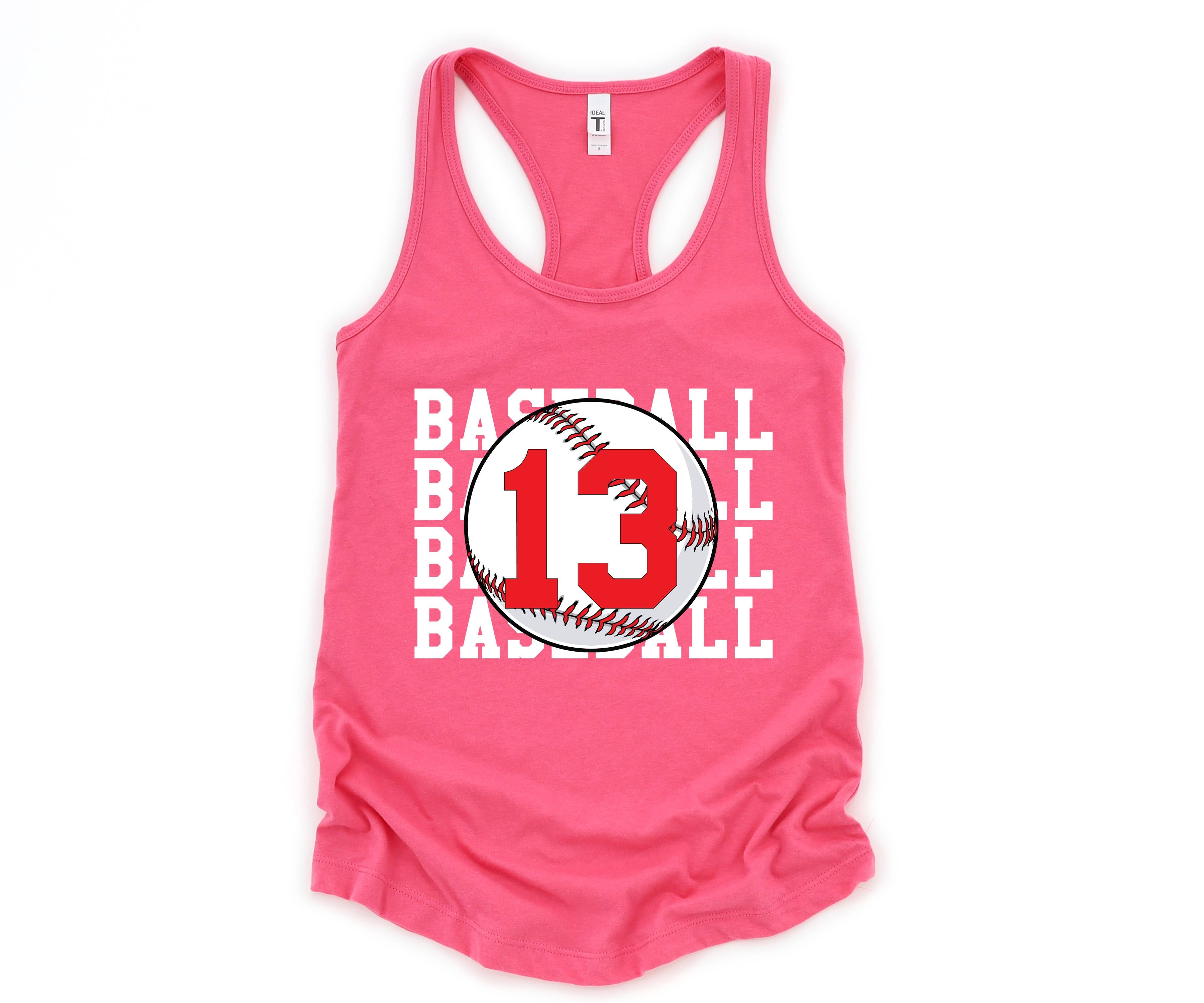 Personalized Baseball Tank, Baseball Racerback Tank Top, Custom Baseball Number Tank Top, Baseball Mom Racerback, Custom Baseball Mom Shirt