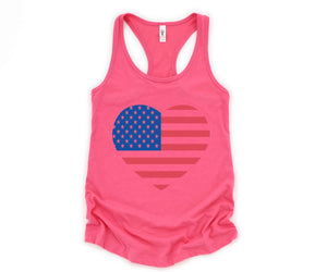 American Flag Tank Top, 4th of July Tank Top, Heart Tank Top, Independence Day Tank Top, Freedom Tank Top, Memorial Day Tank Top