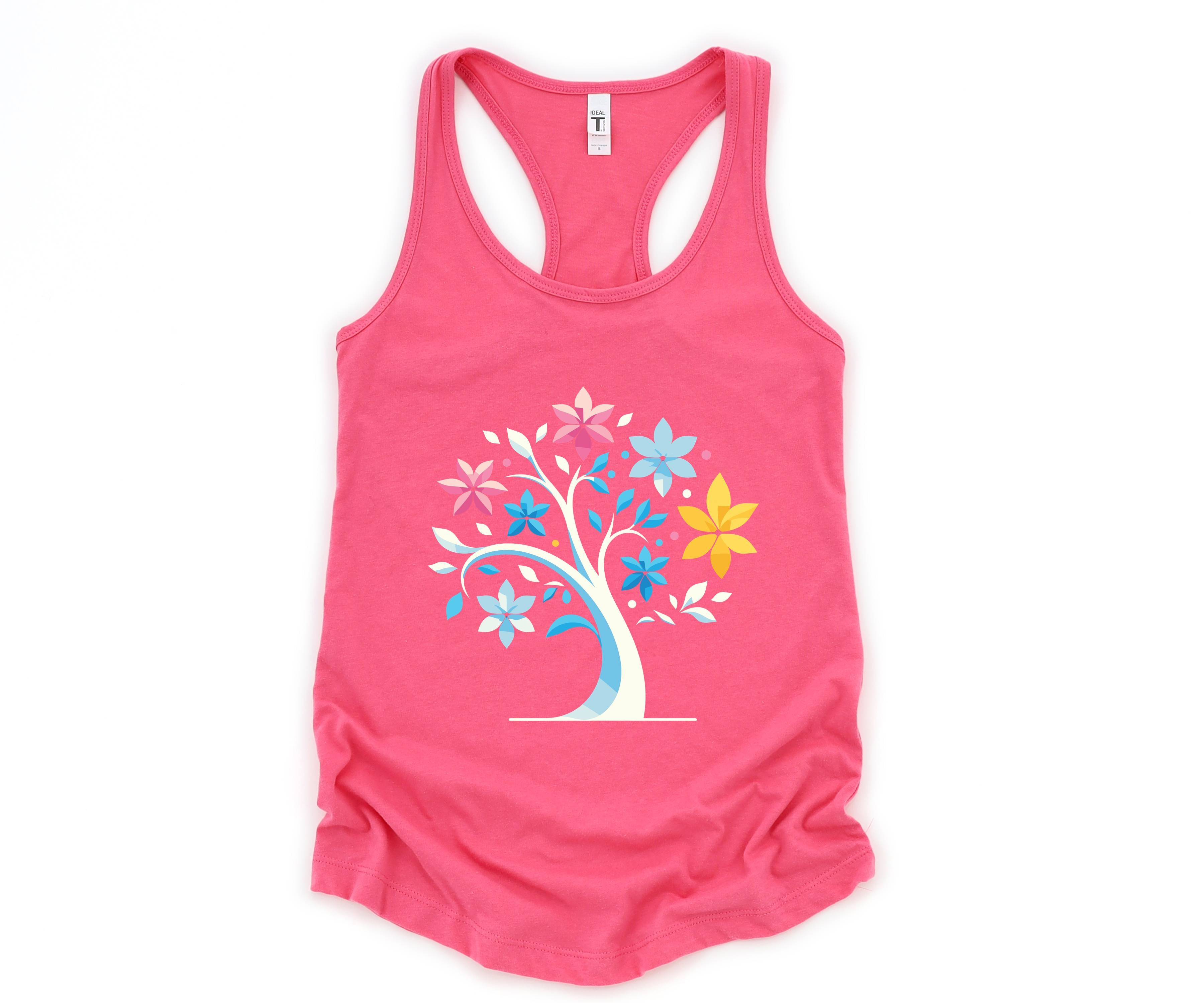 Sakura Tree Tank Top, Pansexual Pride Tank Top, Cute Sakura tree tank, Flowers Bloom Tank, Pansexual Tank Top