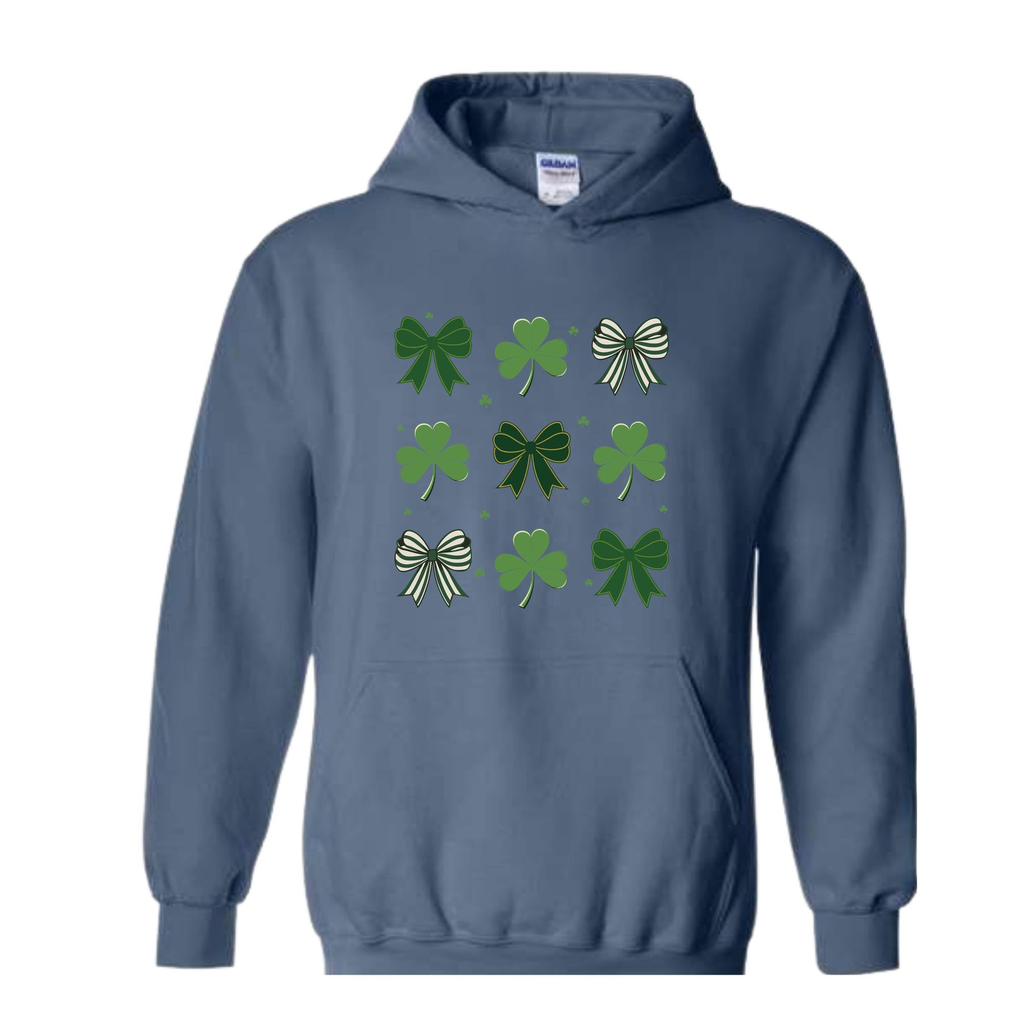 St Patrick's Day Bow Sweatshirt, St Patrick's Day Hoodie, Lucky Shamrock Hoodie, St Patricks Gift, St Patty's Hoodie, Irish Bow Hoodie