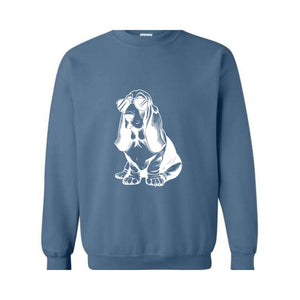 Funny Basset Hound With Sunglasses Sweatshirt, Hipster Dog Hoodie, Dog Mom Hoodie, Gifts For Dog Lovers