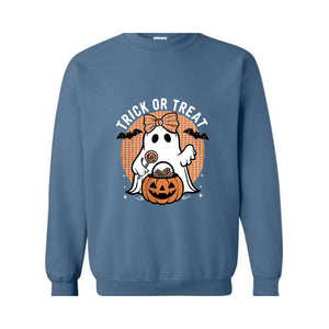 Trick Or Treat Sweatshirt, Retro Halloween Shirt, Halloween Gift, Ghost Sweatshirt, Halloween Costume, Fall Sweater, Spooky Season Tee