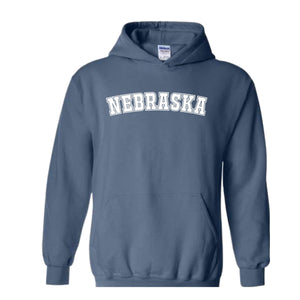 Nebraska Sweatshirt with Vintage Flair, Comfy Nebraska Hoodie, Nebraska State Crewneck, Ideal Gift for Huskers Fan, Nebraska Crewneck