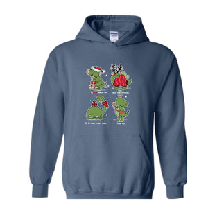 Christmas Dinosaur Hoodie, Dinosaur Hoodie, Christmas Gifts, Dinosaur Lover Hoodie, Fall Hoodie, Christmas Hoodie