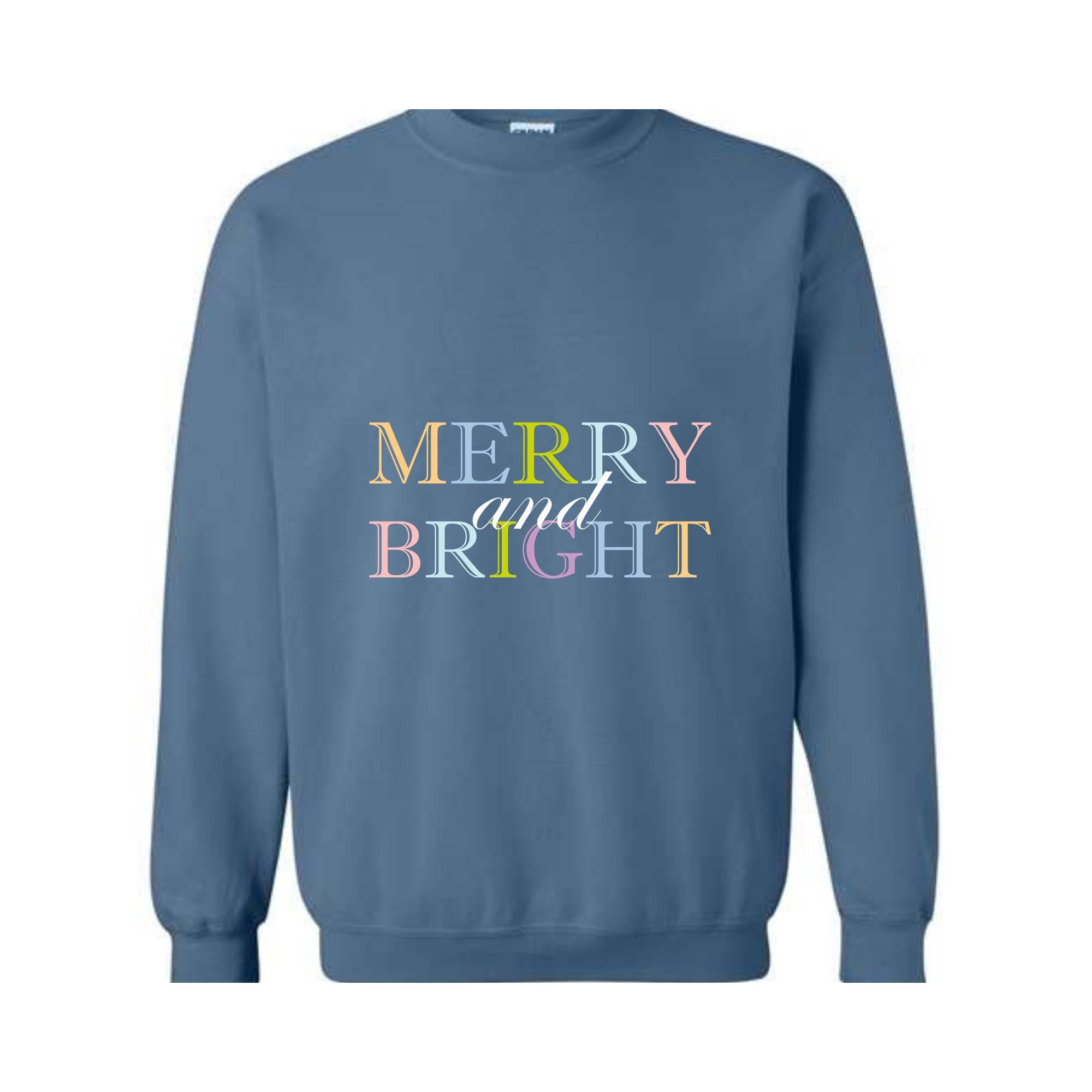 Merry and Bright Sweatshirt, Christmas Sweatshirt, Christmas Sweater, Christmas Pajamas, Holiday Sweatshirt, Xmas Apparel