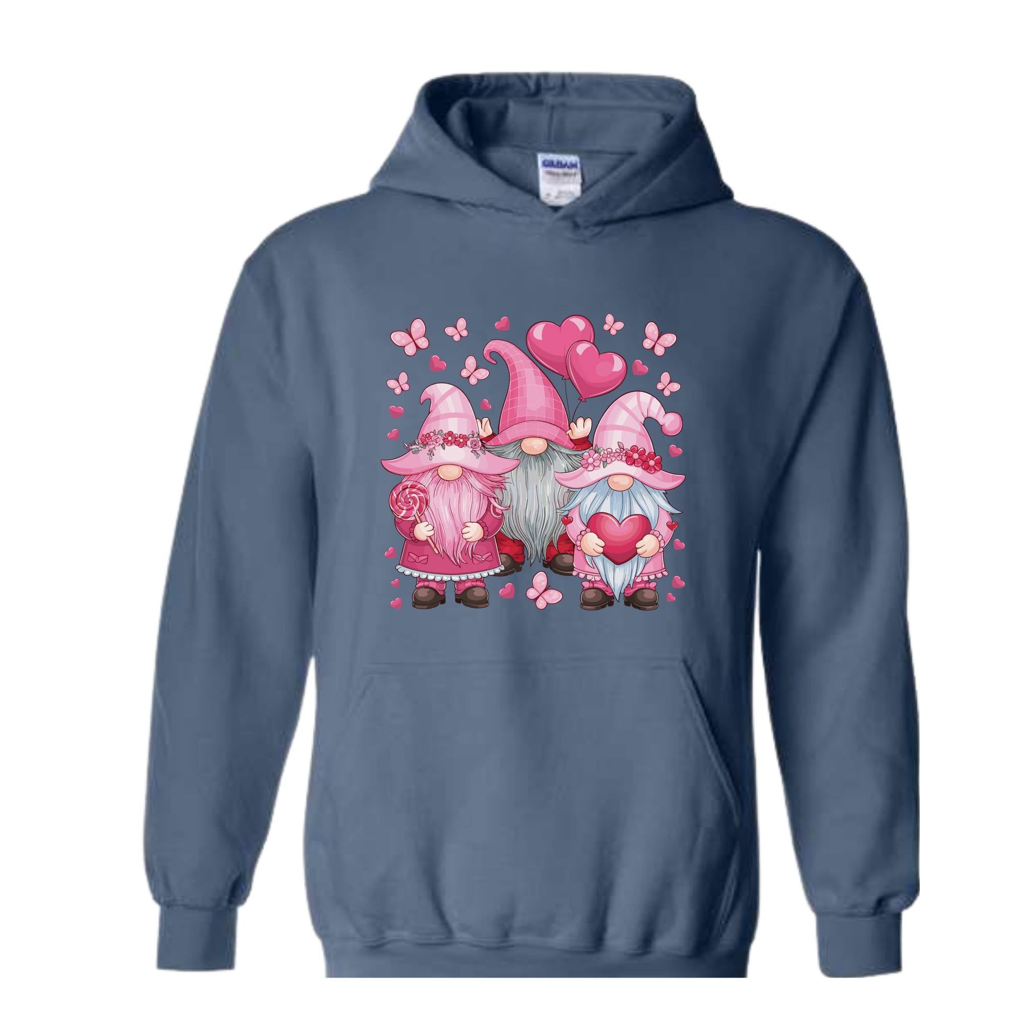 Gnomes Valentines Day Hoodie , Gnome Hearts Sweatshirt, Valentines Day Shirts for Women, Valentines Day Gift, Cute Gnome Sweatshirt