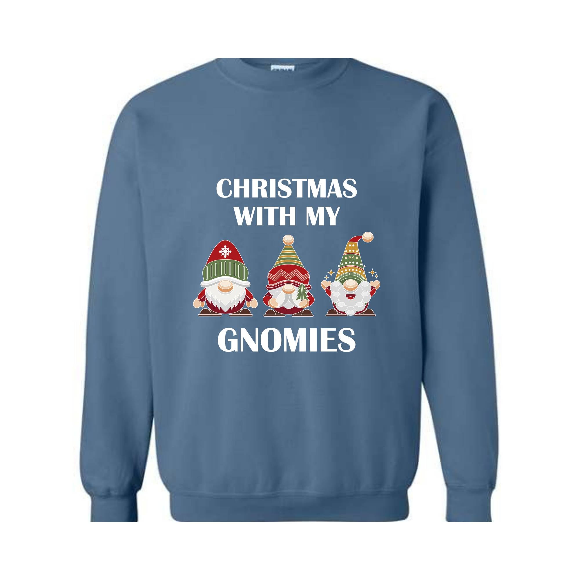 Christmas With My Gnomies Sweatshirt, Gnome Sweatshirt, Gnome Lover Gift, Festive Holiday Sweatshirt, Christmas Sweatshirt