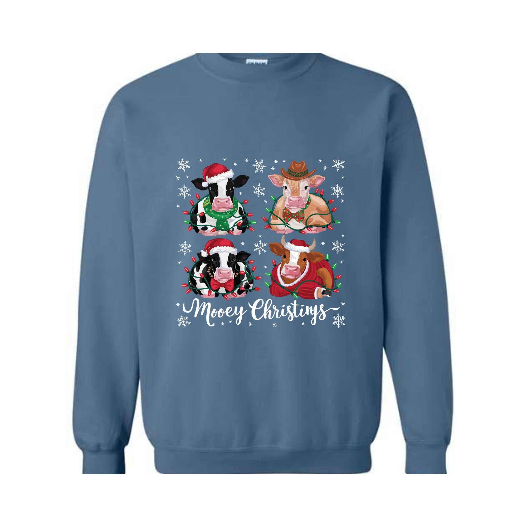 Mooey Christmas Cow Sweatshirt, Cow Lover Gift, Funny Christmas Shirt, Holiday Sweater, Farm Christmas Shirt, Animal Lovers Sweatshirt