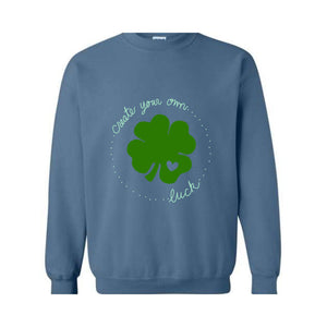 Shamrock St Patricks Day Sweatshirt, Clover Sweater, Green Pullover, Irish Gift, Lucky Charm , Custom Sweatshirt