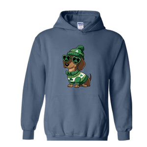 St Patrick's Day Dog Sweatshirt, Irish Hoodie, St Paddy's Day Hoodie, Patrick's Hoodie, Dog Mom Hoodie, Dachshund Dog Hoodie