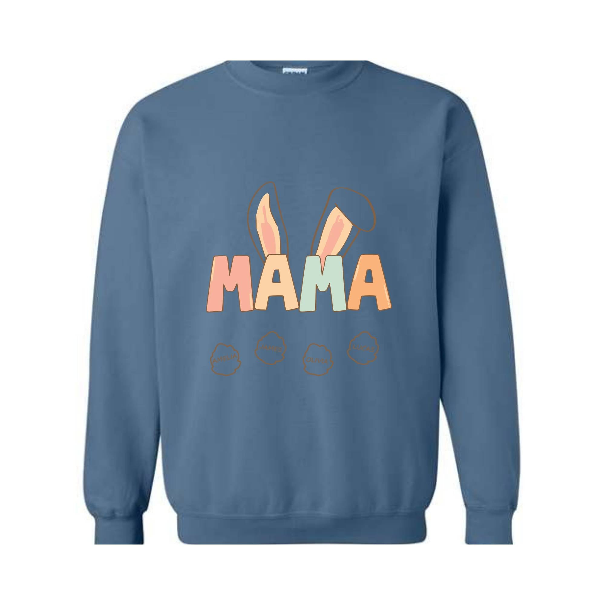 Custom Mama Easter Sweatshirt, Mama Sweatshirt With Kids Names, Happy Easter Sweater, Personalized Easter Day Sweater