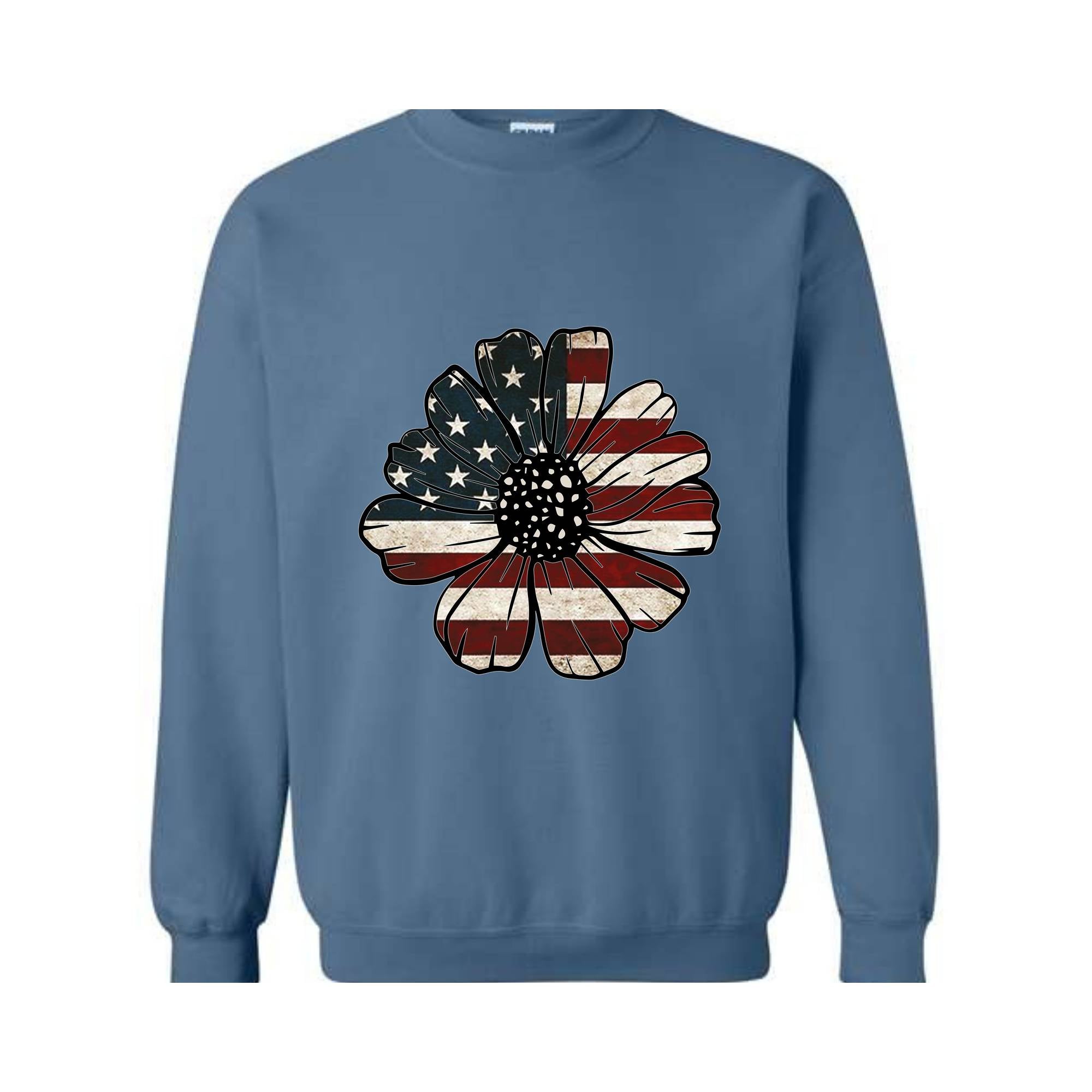 USA Flag Flower Sweatshirt, Independence Day Sweatshirt, 4th Of July Flag Graphic Hoodie, Freedom Sweatshirt, America Sweatshirt