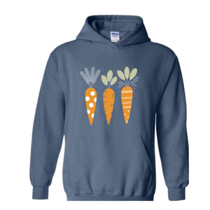 Easter Carrots Sweatshirt, Cute Easter Hoodie, Easter Hoodie, Rabbit Easter Hoodie, Happy Easter Day Gift, Cottagecore Easter Hoodie