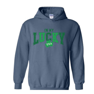 In My Lucky Era Hoodie, Saint Patrick Day Hoodie, Irish Hoodie, Shamrock Hoodie, Irish Day Gift, Lucky Hoodie