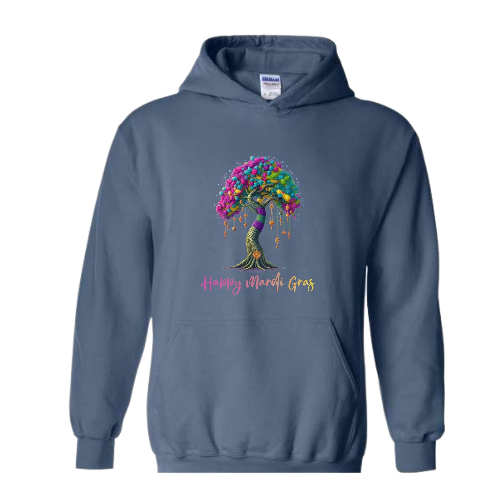 Mardi Gras Tree Sweatshirt, Retro Mardi Gras Louisiana Sweater, Happy Mardi Gras Hoodie, Fat Tuesday Sweatshirt, Mardi Gras Carnival Gift