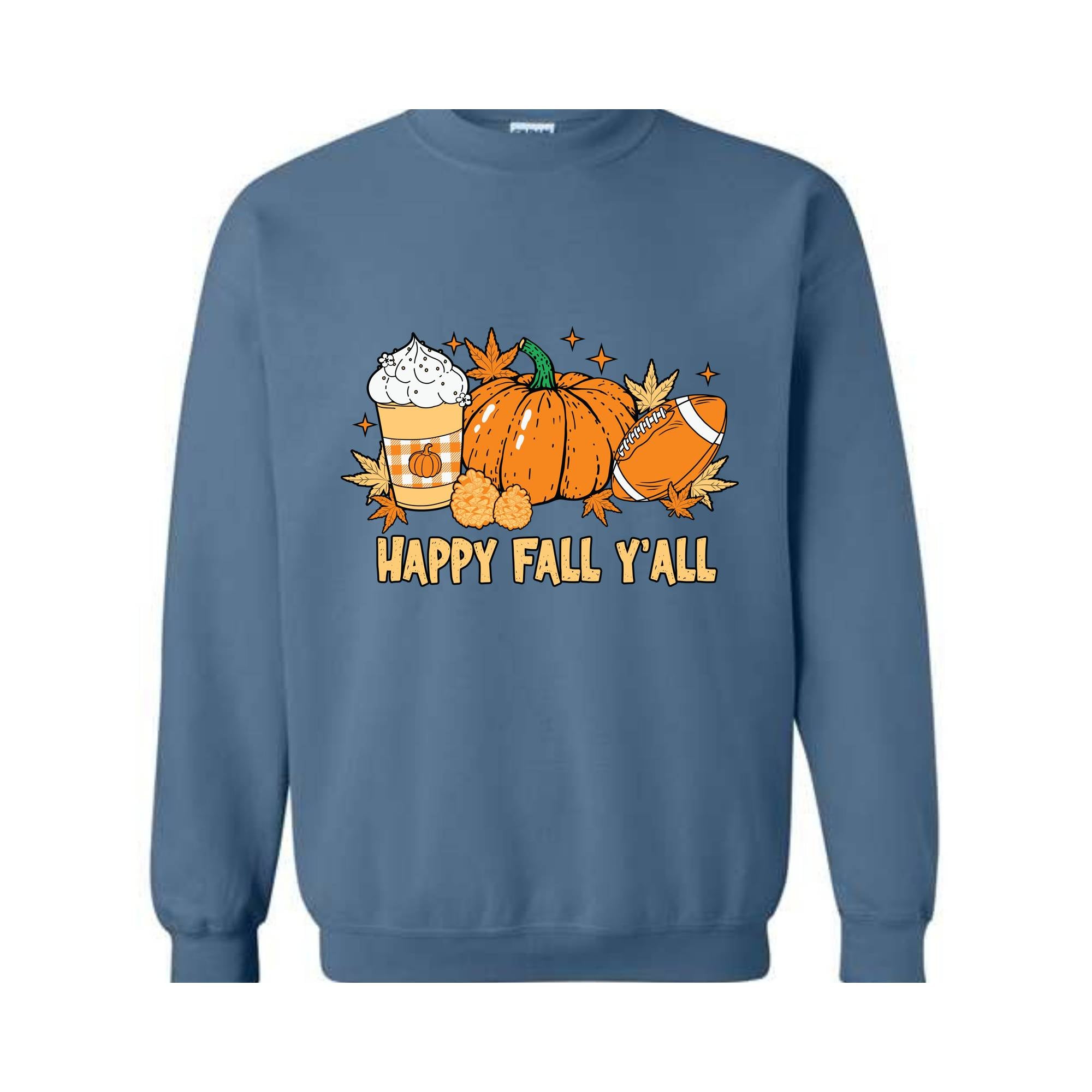 Happy Fall Yall Sweatshirt, Football Fall Pumpkin Sweatshirt, Thanksgiving Sweatshirt, Fall Sweatshirt, Autumn Sweatshirt, Pumpkin Season