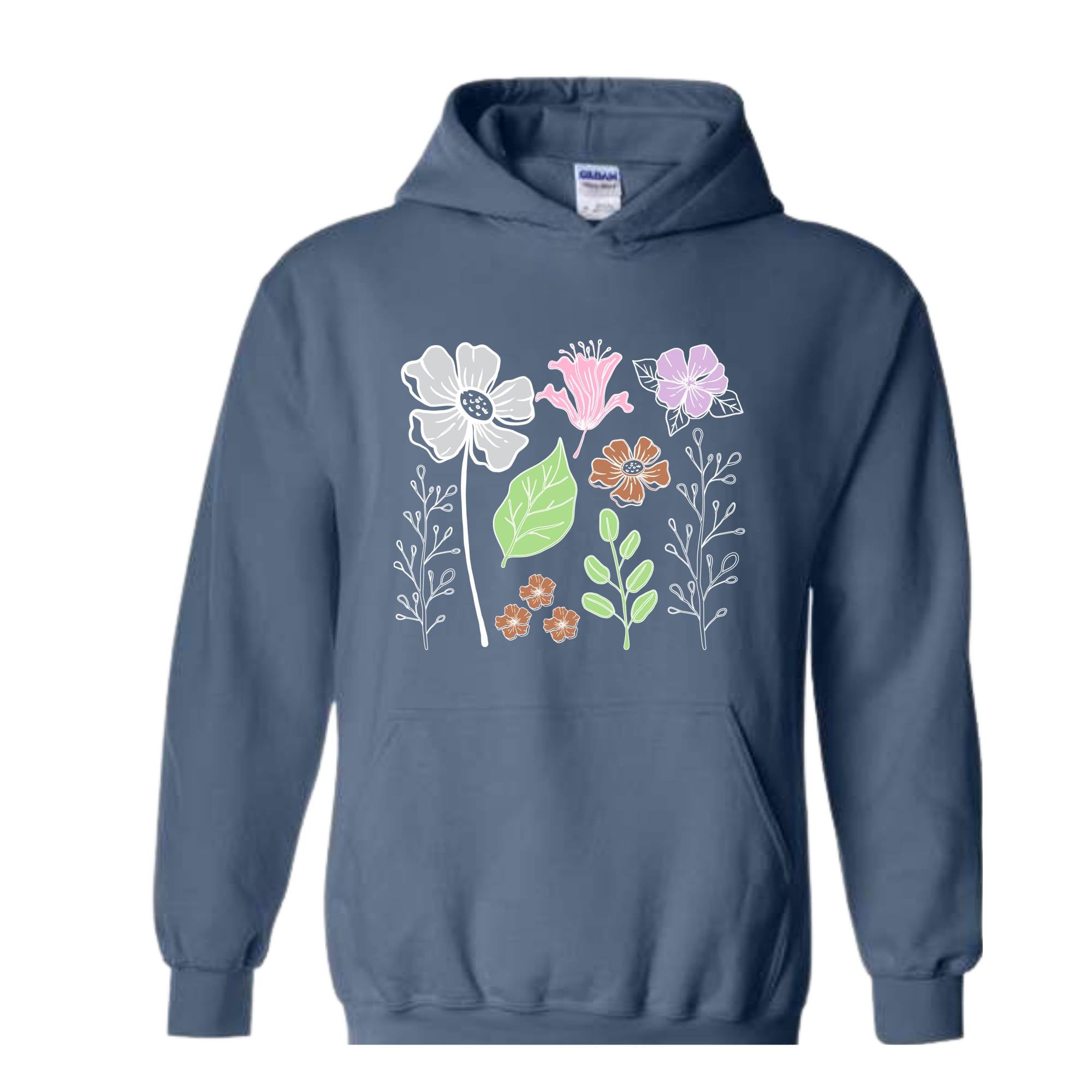 Boho Flower Sweatshirt Flowers Lovers Sweater Women Floral Minimalist Sweater Flower Print Sweatshirt Woman Gift Flower Sweatshirt