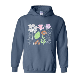 Boho Flower Sweatshirt Flowers Lovers Sweater Women Floral Minimalist Sweater Flower Print Sweatshirt Woman Gift Flower Sweatshirt