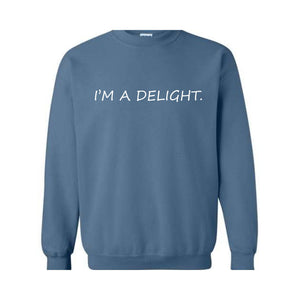 I'm A Delight Sweatshirt, Funny Hoodie, Funny Quotes Sweatshirt, Quote Sweater, Humorous Hoodie, I'm A Delight Quote