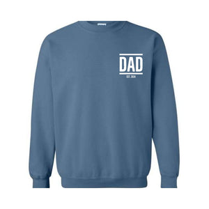 Personalized Dad Est Year Sweatshirt, Custom Dada Est 2024, Father's Day Sweater, Gift for Daddy, New Papa Sweater