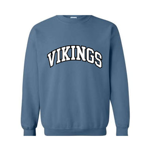 Vikings Football Team Sweatshirt, Go Vikings Sweatshirt, Leopard Go Vikings Tee, Vikings Mascot Sweatshirt, Vikings Cheer Tee