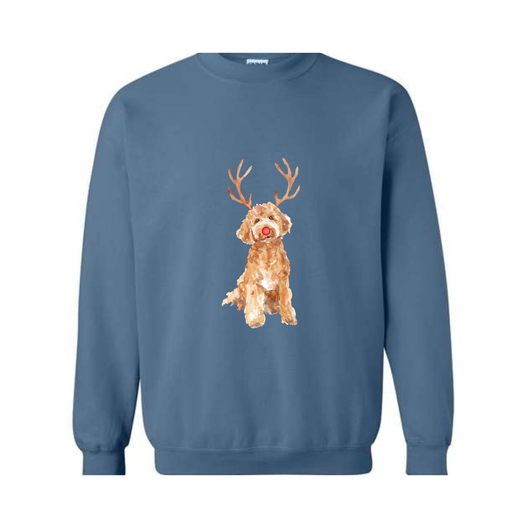 Christmas Reindeer Golden Sweatshirt, Christmas Reindeer Sweater, Christmas Reindeer Holiday Gift, Reindeer Holiday Shirt