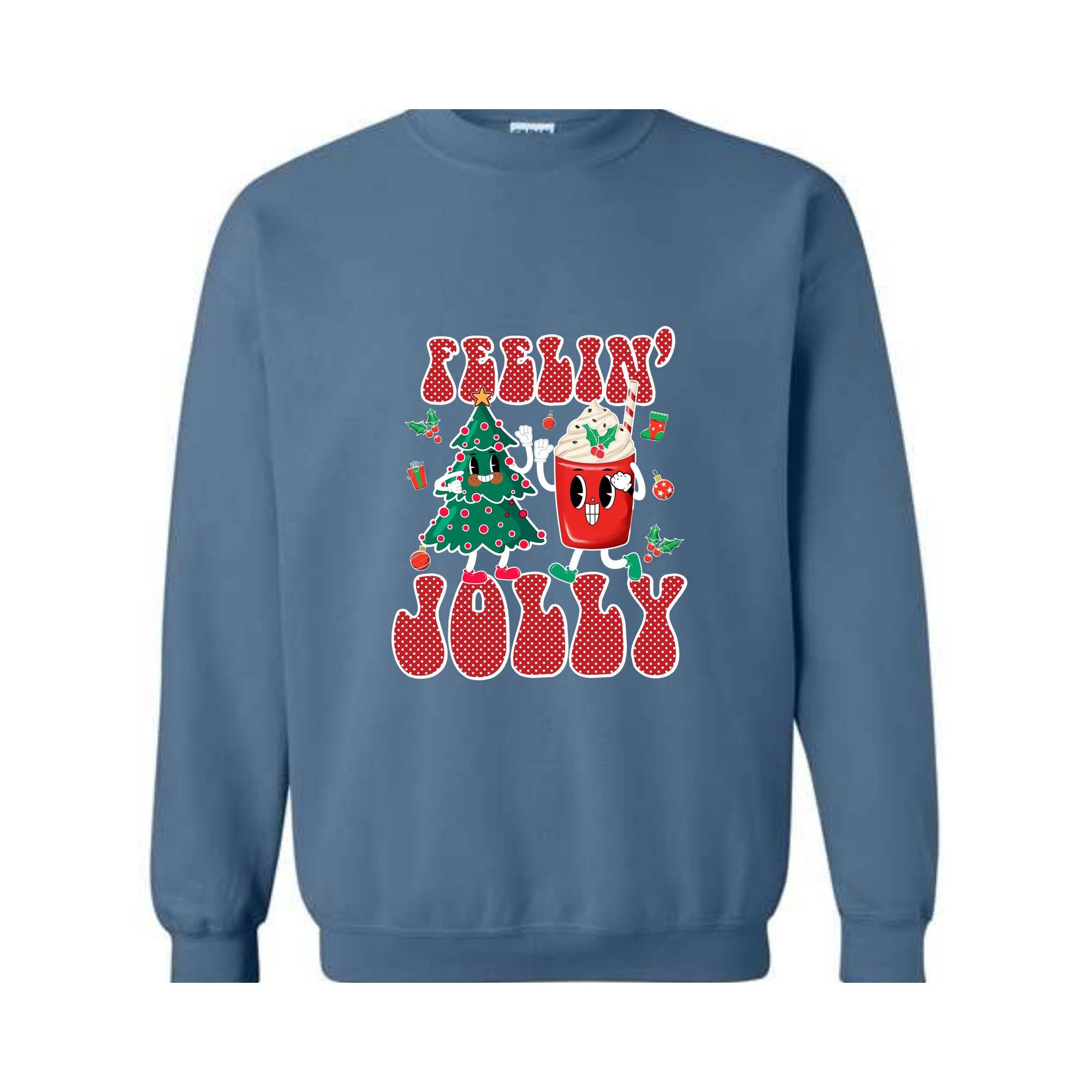 Feelin' Jolly Sweatshirt, Cute Christmas Sweater, Christmas Party Outfit, Christmas Crewneck Sweatshirt, Holiday Sweater, Christmas Gift