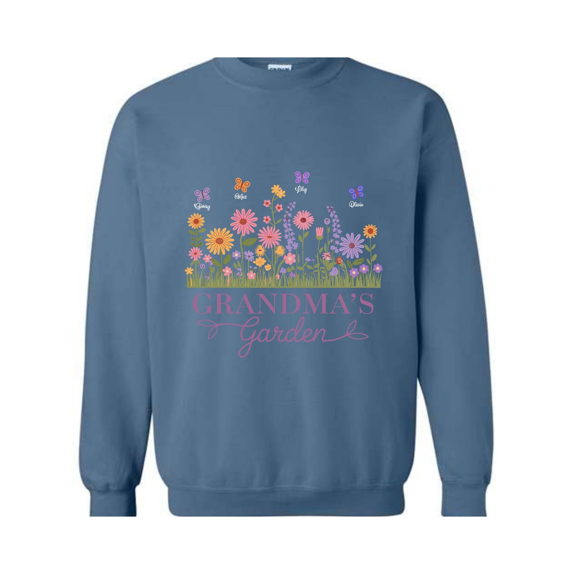 Grandma's Garden Sweatshirt, Birth Flowers With Kids Names Hoodie, Personalized Mom Hoodie, Custom Name Hoodie, Cute Grandma Hoodie