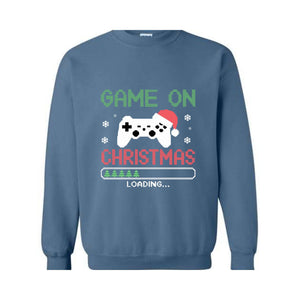 Game On Christmas Loading Sweatshirt, Christmas Gaming Hoodie, Gamer Christmas Gift, Game Controller Hoodie, Gamer Hoodie, Game Player Tee