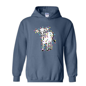 Christmas Highland Cow Sweatshirt, Christmas Animals Sweatshirt, Farm Cow Sweater, Farmer Christmas Sweatshirt