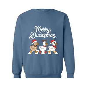 Merry Ducksmas Sweatshirt, Ducks Christmas Sweatshirt, Funny Ducks Christmas Hoodie, Duck Lover Hoodie, Holiday Hoodie, Mom Gift