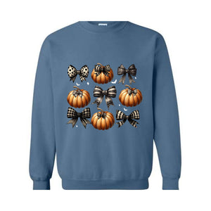 Coquette Halloween Sweatshirt, Pumpkin Sweatshirt, Halloween Crewneck, Halloween Gift, Pumpkin Spice Shirt, Spooky Season Sweater