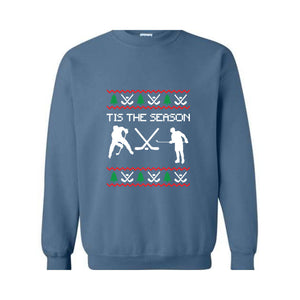 Tis the Season Christmas Hockey Shirt, Funny Ugly Sweater, Christmas Shirt, Holiday Hockey Player Shirt, Hockey Fans Shirt, Winter Shirt