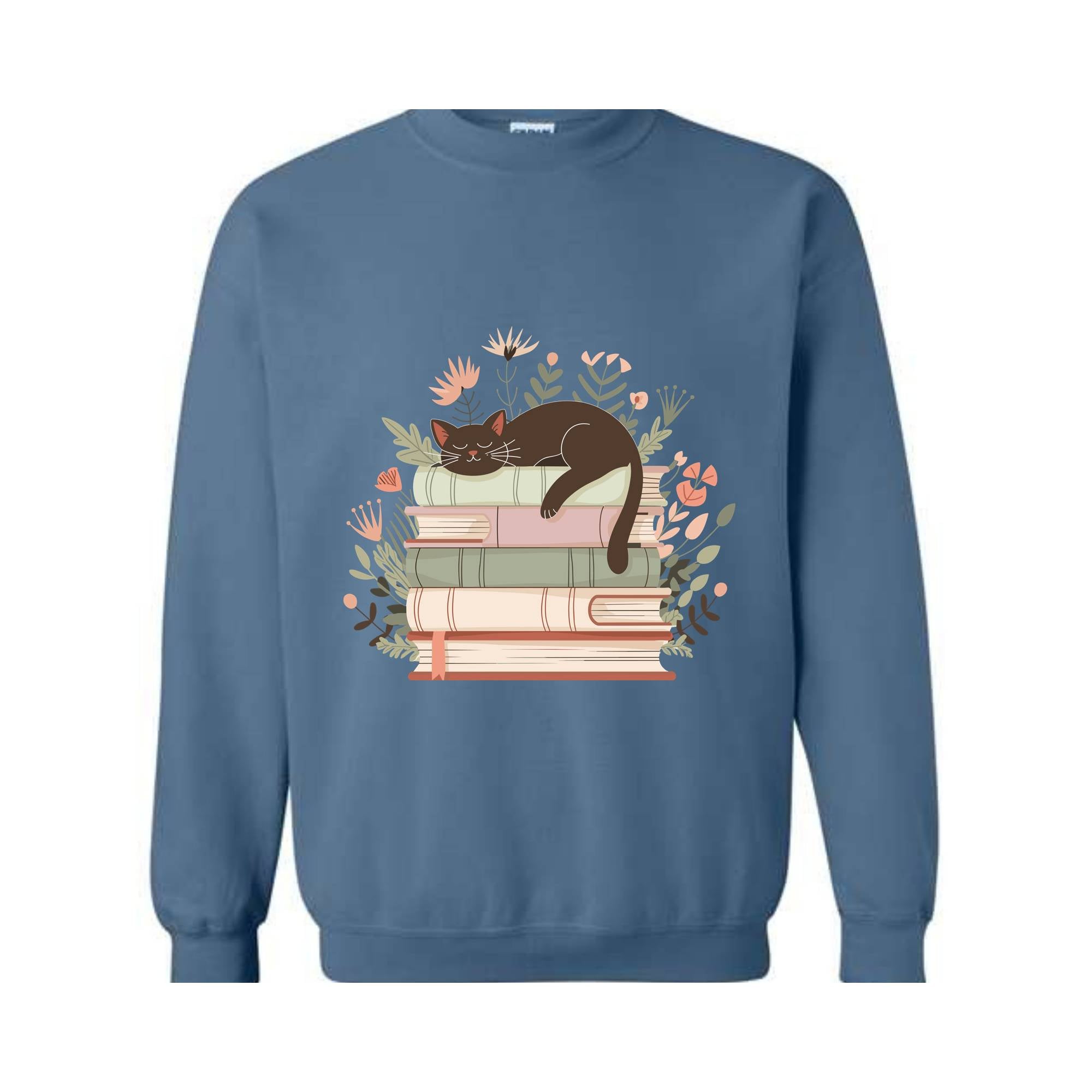 Book And Cat Sweatshirt, Book Lover Gift, Cat Lover Hoodie, Cat Owner Hoodie, Nature Lover Hoodie, Book Hoodie, Animal Lover Hoodie