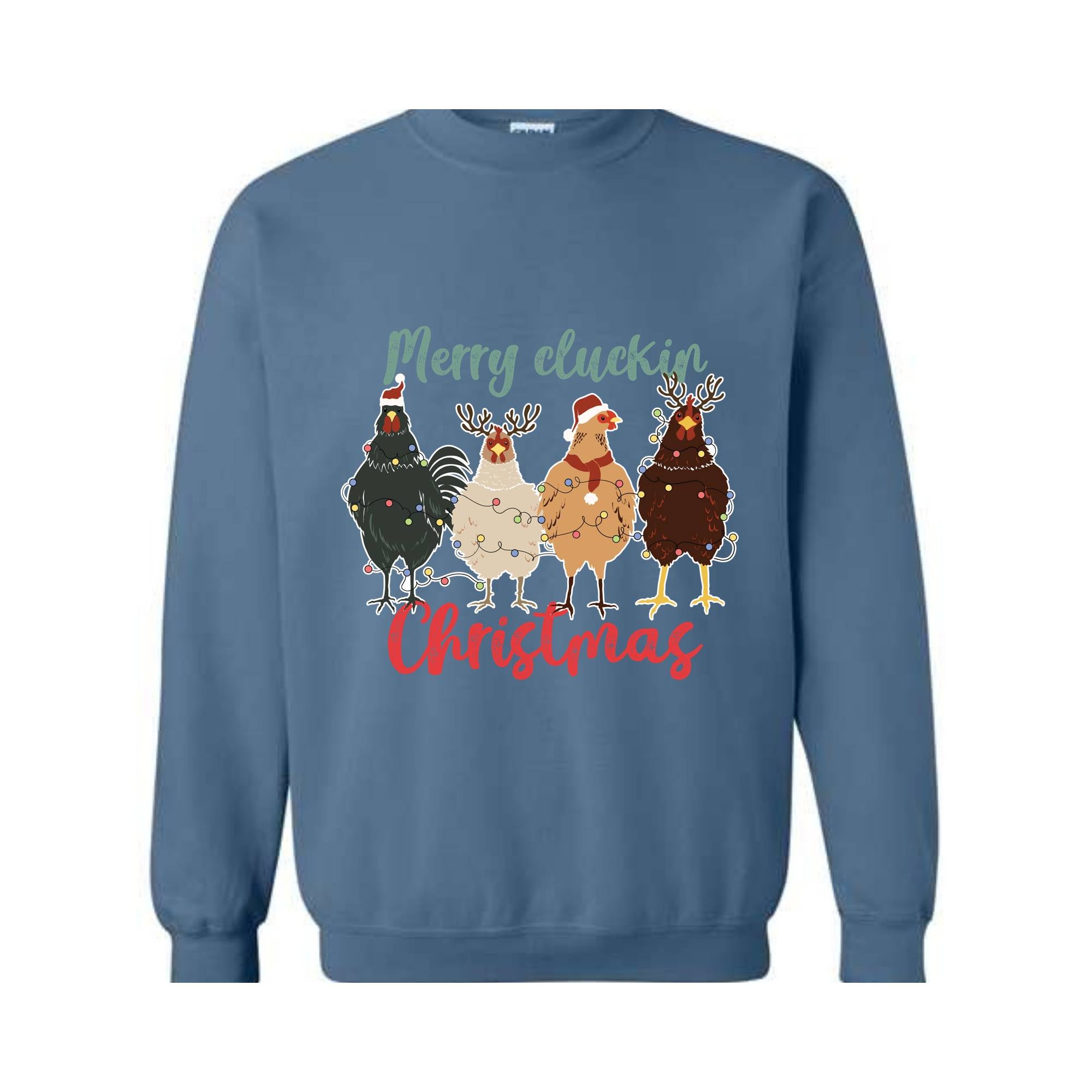 Merry Cluckin Christmas Sweatshirt, Chicken Christmas Sweatshirt, Christmas Farm Animals Sweatshirt, Christmas Sweatshirt, Xmas Sweatshirt