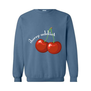 Cherry Addict Sweatshirt, Cherry Sweatshirt, Vintage Inspired Cherry Sweatshirt for Women, Cherries Sweatshirt, Cherries Hoodie