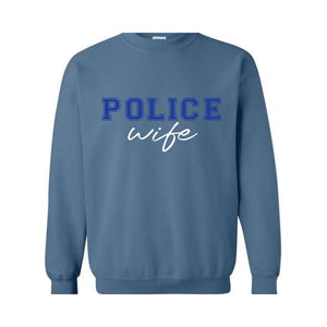 Custom Police Wife Sweatshirt, Personalized Cop Wife Hoodie, Police Officer Wife Hoodie, Anniversary Gift For Wife