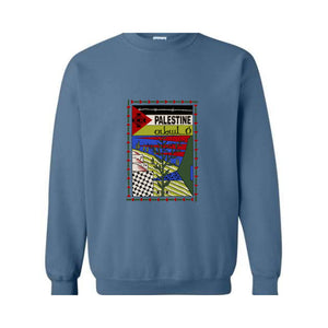 Palestine Sweatshirt, Free Palestine Sweatshirt, Arabic Palestine Sweatshirt, Palestine Map Sweatshirt