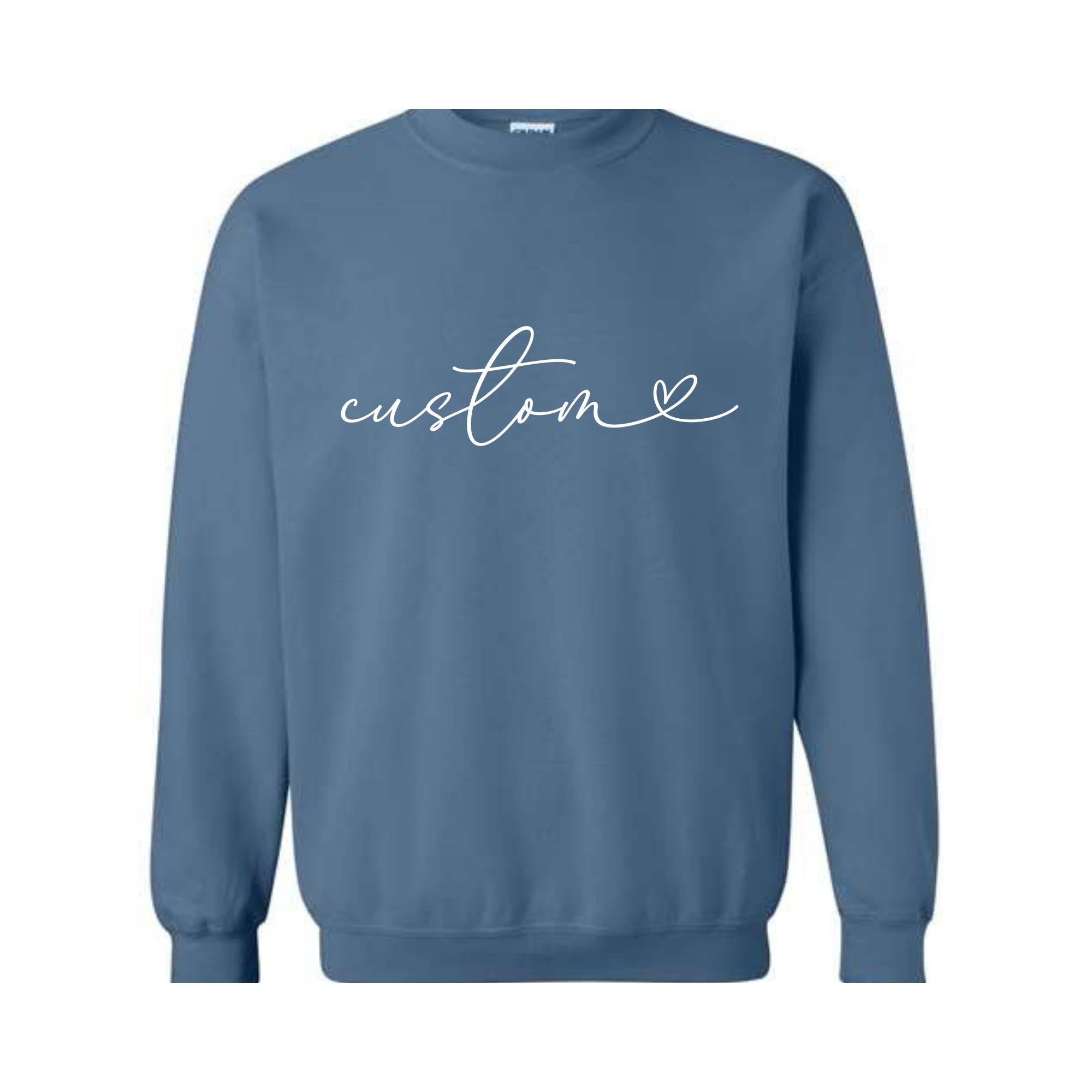 Custom Sweatshirt, Personalized Cursive Text Sweat, Floral Sleeve Sweatshirt, Personalized Gifts