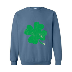 Retro Shamrock Sweatshirt, Clover Sweatshirt, Cute St Patrick’s Day Hoodie, Lucky Hoodie, Irish Hoodie, Four Leaf Clover Hoodie