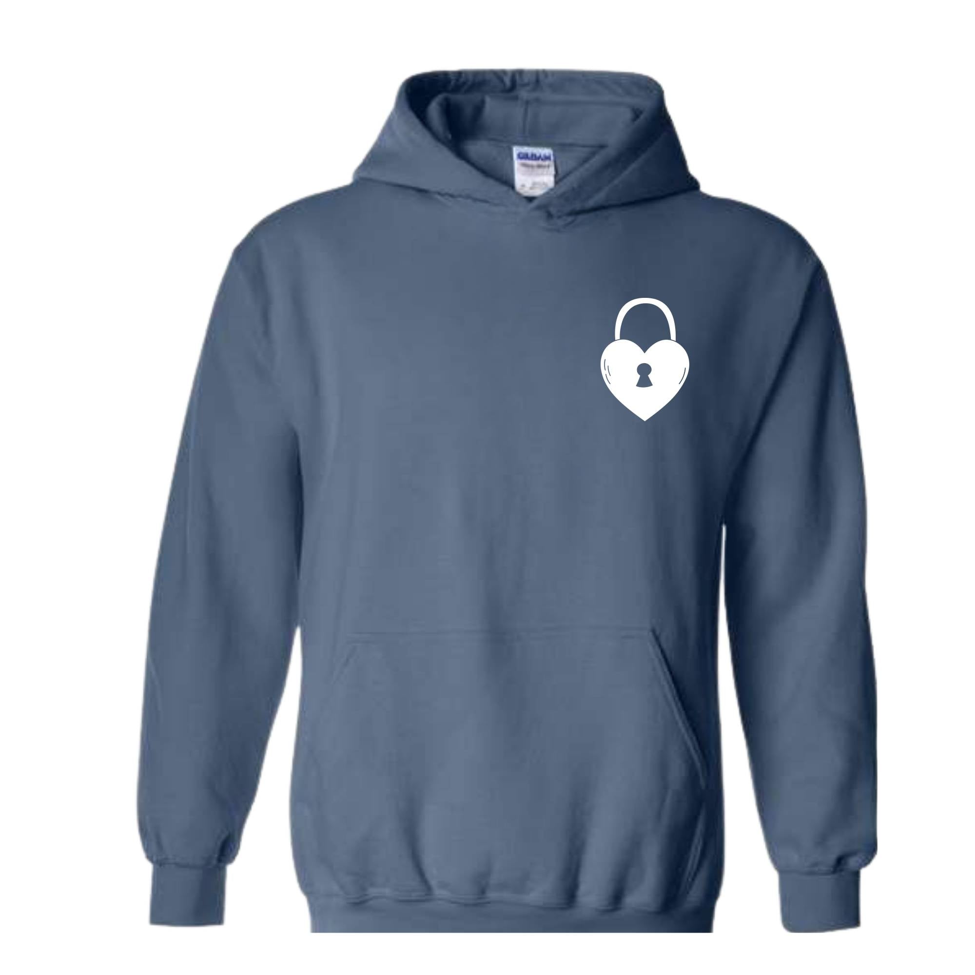 Heart Lock and Key Sweatshirt, Matching Couple Hoodie, Wedding Hoodie, Couple Valentines Gift, Love Hoodie, Valentine's Day Gift