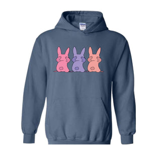 Three Rabbits Hoodie, Animal Hoodie, Wildlife Hoodie, Hipster Bunny Hoodie, Bunny Hoodie