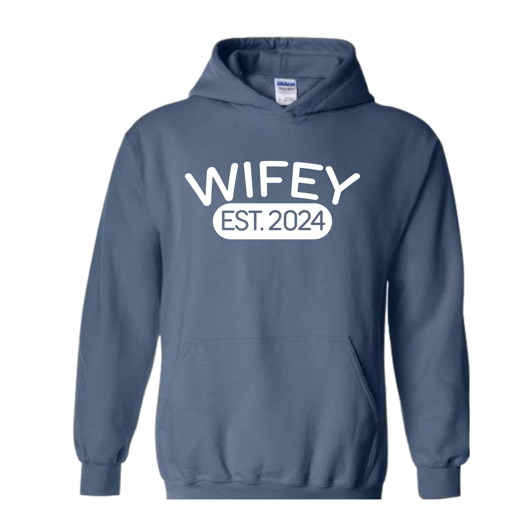 Wifey Hoodie , Wedding Gift Hoodie , Gift for Bride, New Wife Hoodie , Bridal Shower Hoodie , Newlywed Honeymoon Hoodie