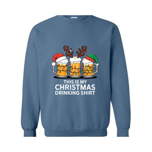 This Is My Christmas Drinking Sweatshirt, Beer Drinking Christmas Sweatshirt,  Beer Lover Gifts