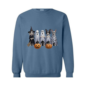 Halloween Sweatshirt,Halloween Sweater,Ghost Sweatshirt,Halloween Dog Sweatshirt,Ghost Dog Happy Halloween,Retro Spooky Season