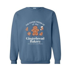 The Cookie Tester Of The Gingerbread Bakery Sweatshirt, Gingerbread Sweatshirt, Christmas Couple Shirt, Funny Santa Sweat, Christmas Gift