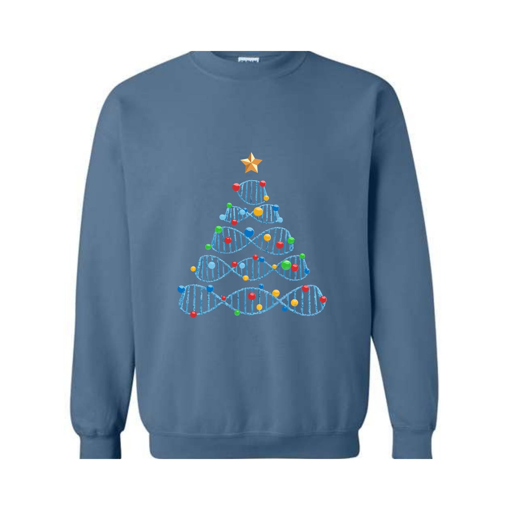 DNA Christmas Tree Sweatshirt, Science Puns Chemistry Gift