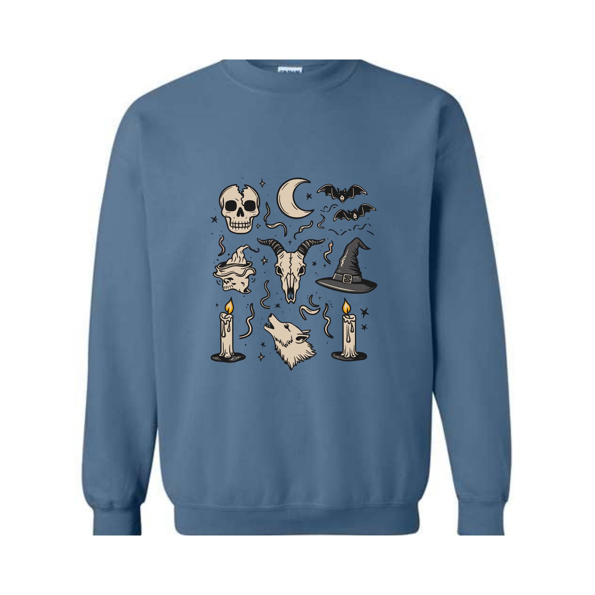 Halloween Elements Sweatshirt, Halloween Party Sweatshirt, Cute Halloween Sweater, Trendy Halloween Sweat